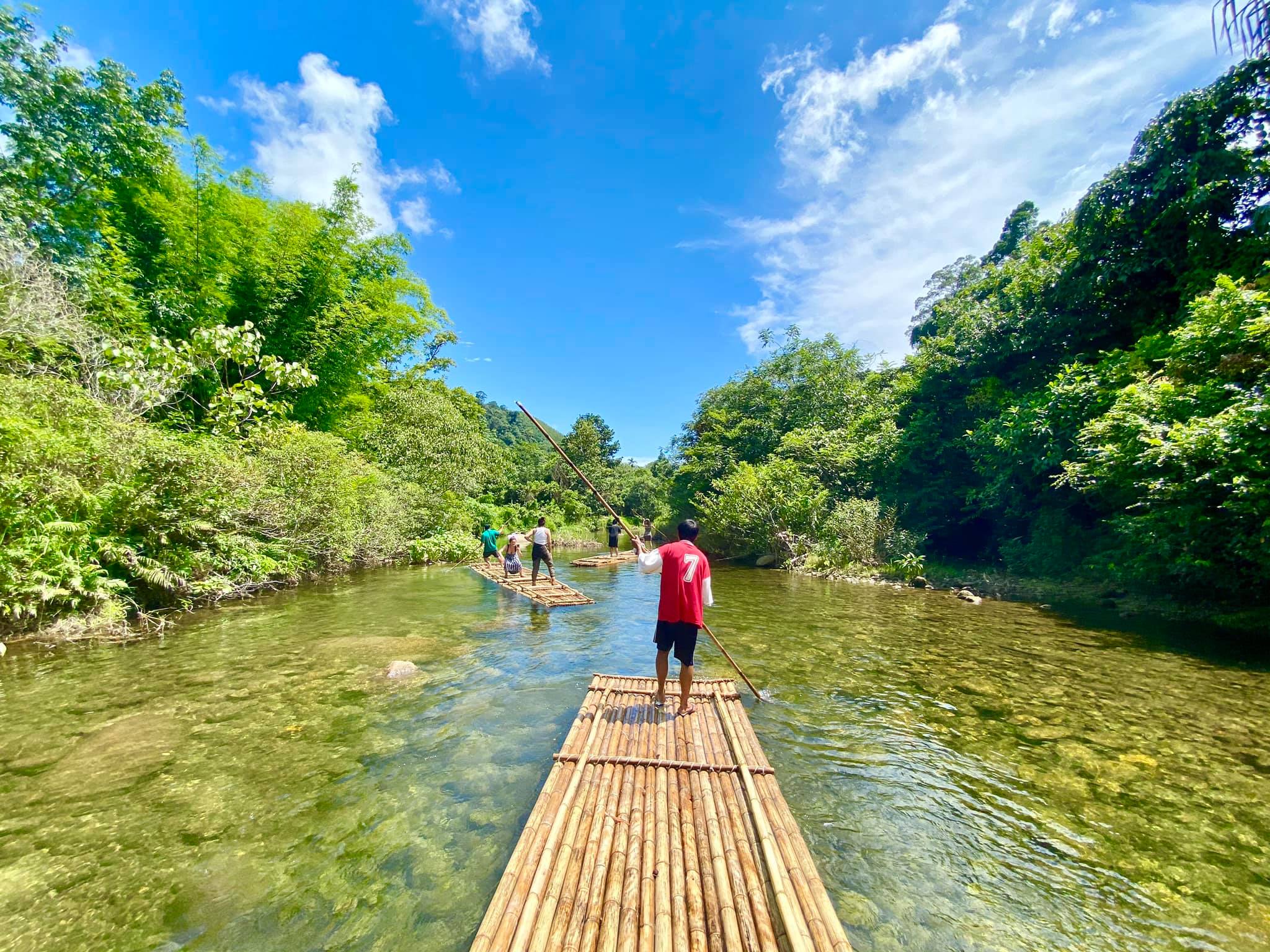 Traditional bamboo rafting on the Wang Kiang Ku River in Khao Lak