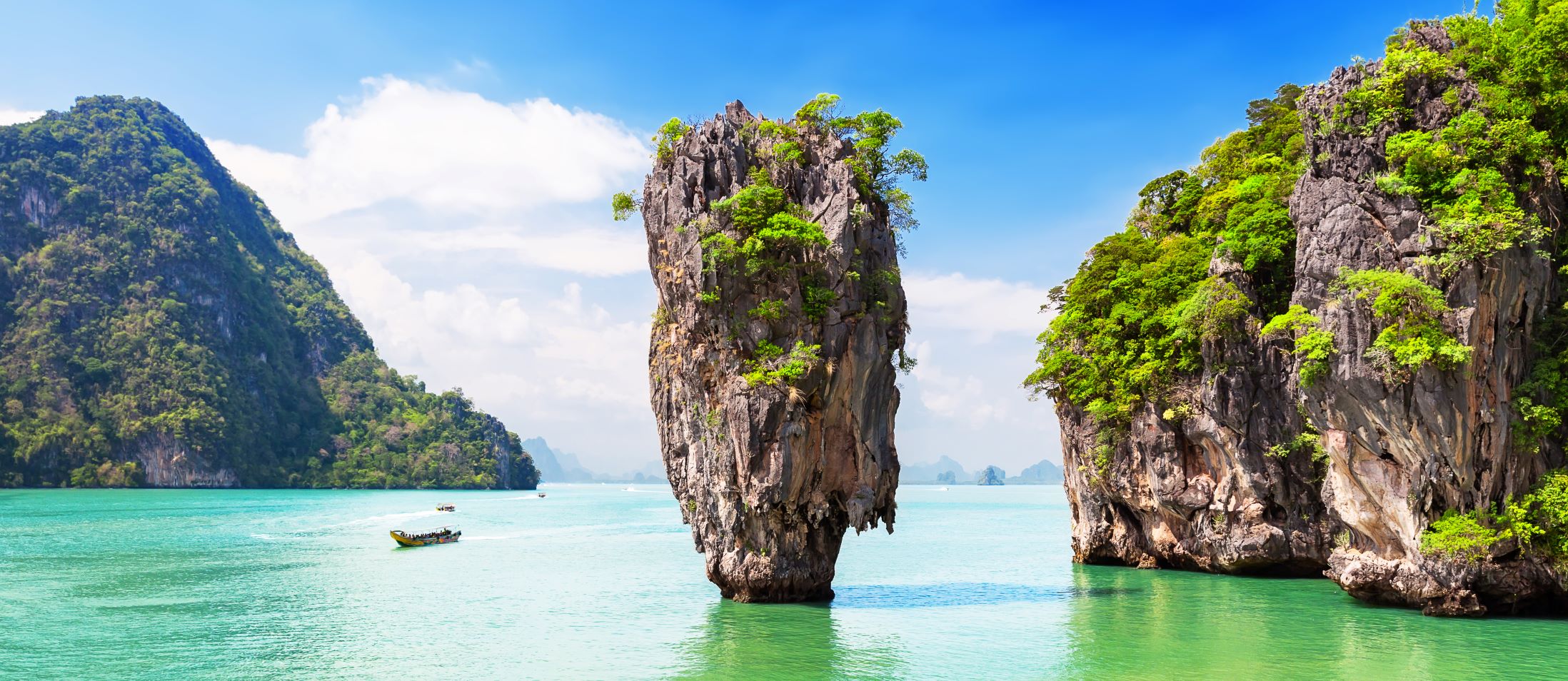 James Bond Island by longtail boat in Phang Nga Bay, Thailand