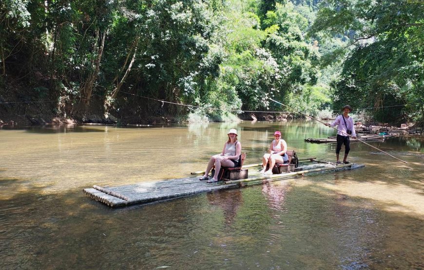 Khao Sok Safari Day Tour: Bamboo Rafting, Monkey Temple & Elephant Experience