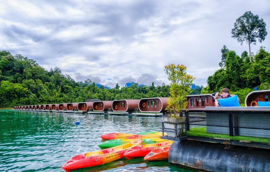 From Khao Lak: Cheow Lan Lake Longtail Boat, Cave & Kayaking Tour