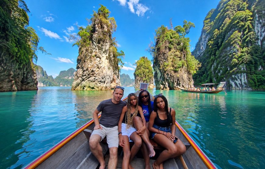 From Khao Lak: Cheow Lan Lake Longtail Boat, Cave & Kayaking Tour