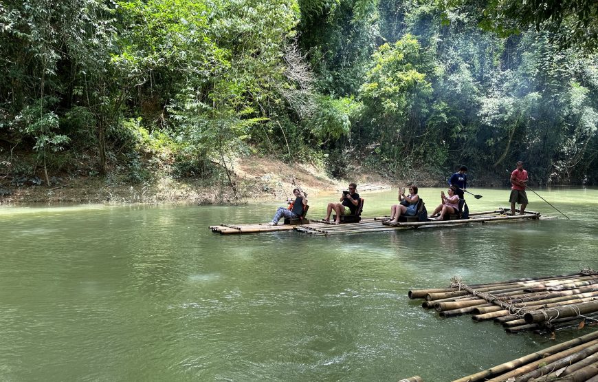 From Khao Lak: Khao Sok Jungle Trek, Bamboo Rafting & Sunset Wildlife Tour